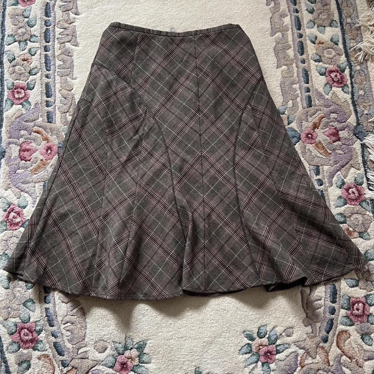 Plaid grunge midi skirt (M)