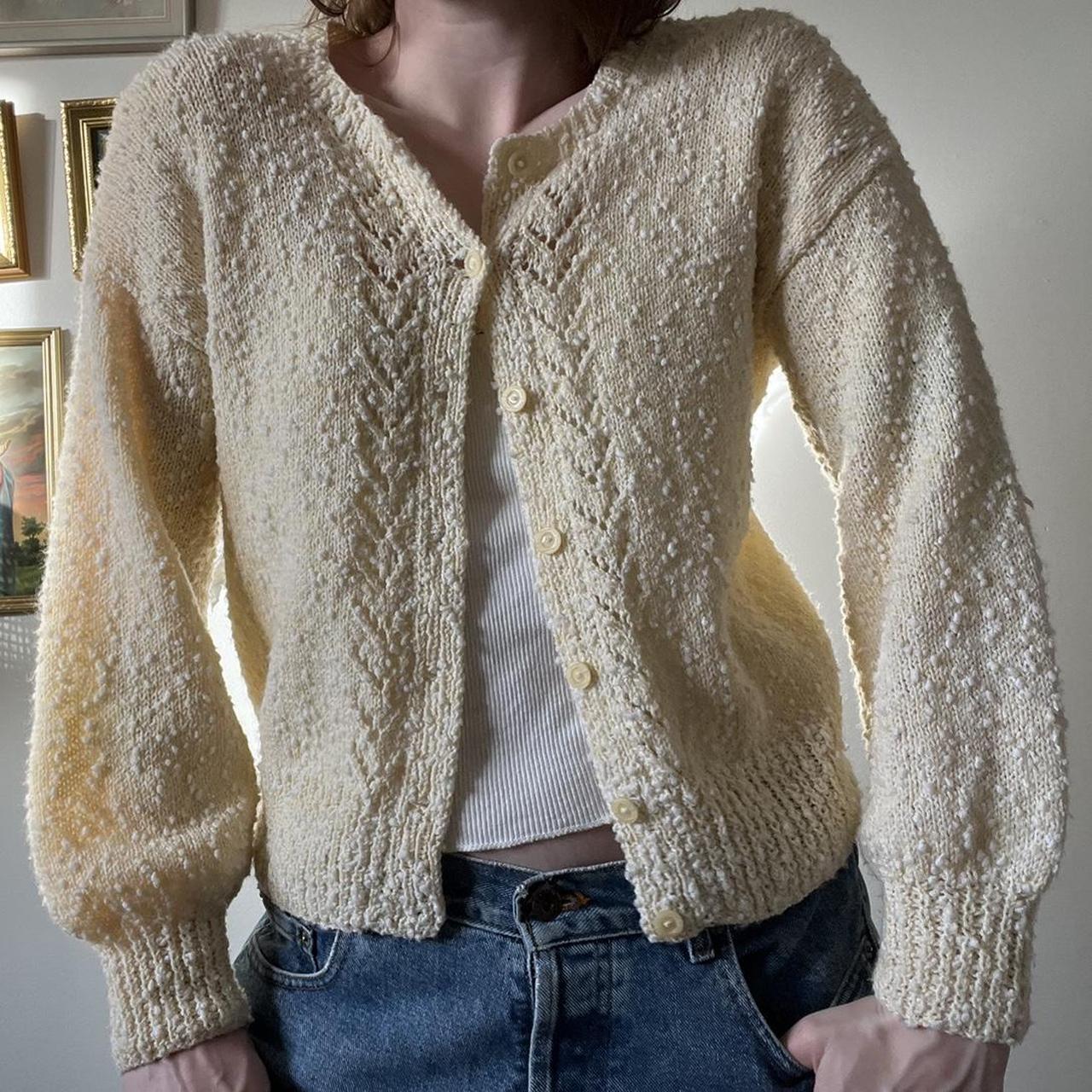 Buttercream vintage knit cardigan (S)