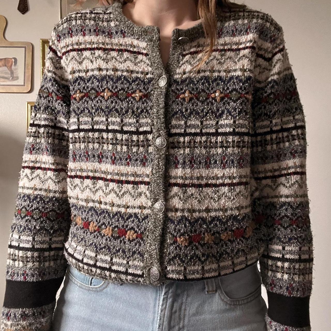 Earthy cottage knit cardigan (M)