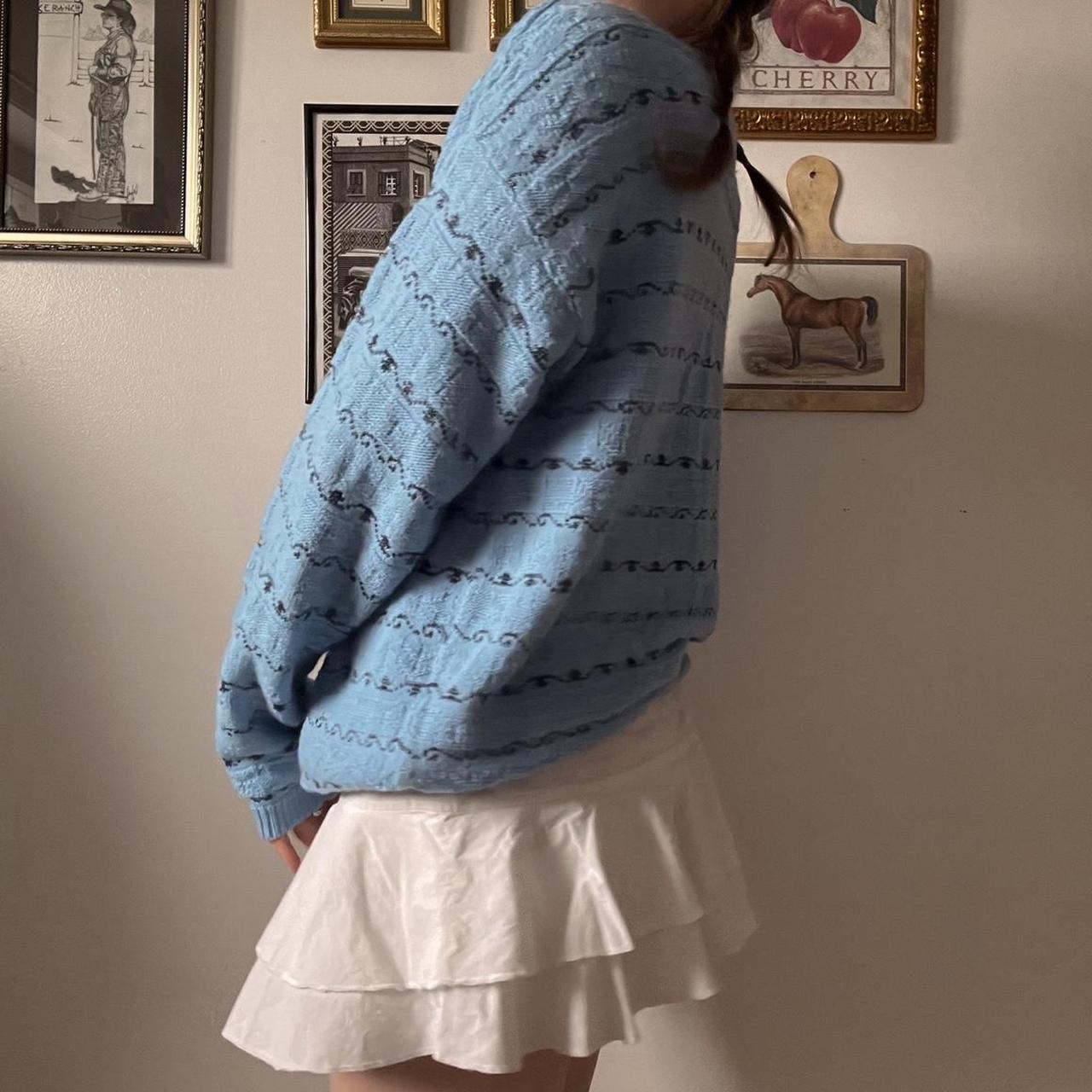 Vintage bluebird striped sweater (L)