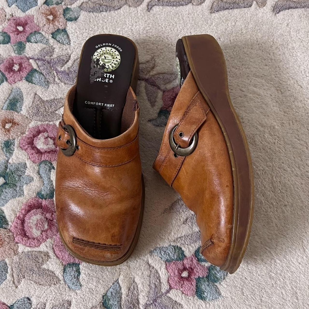 Tan buckle clogs (8)