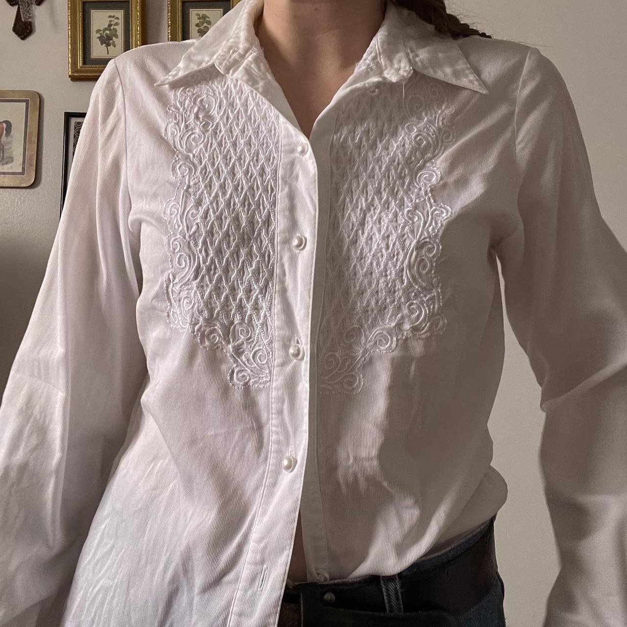 Vintage cowgirl textured blouse (M)