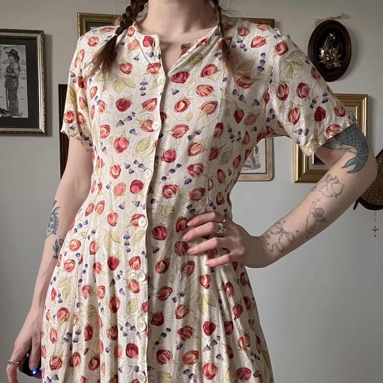 90's spring tulip dress (L)