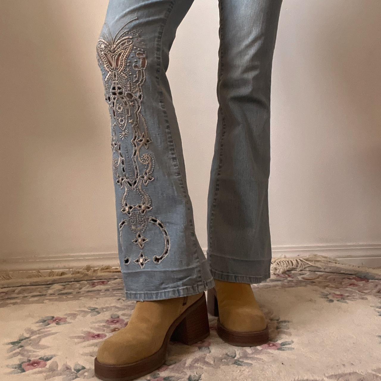 Low rise flare butterly jeans (S)