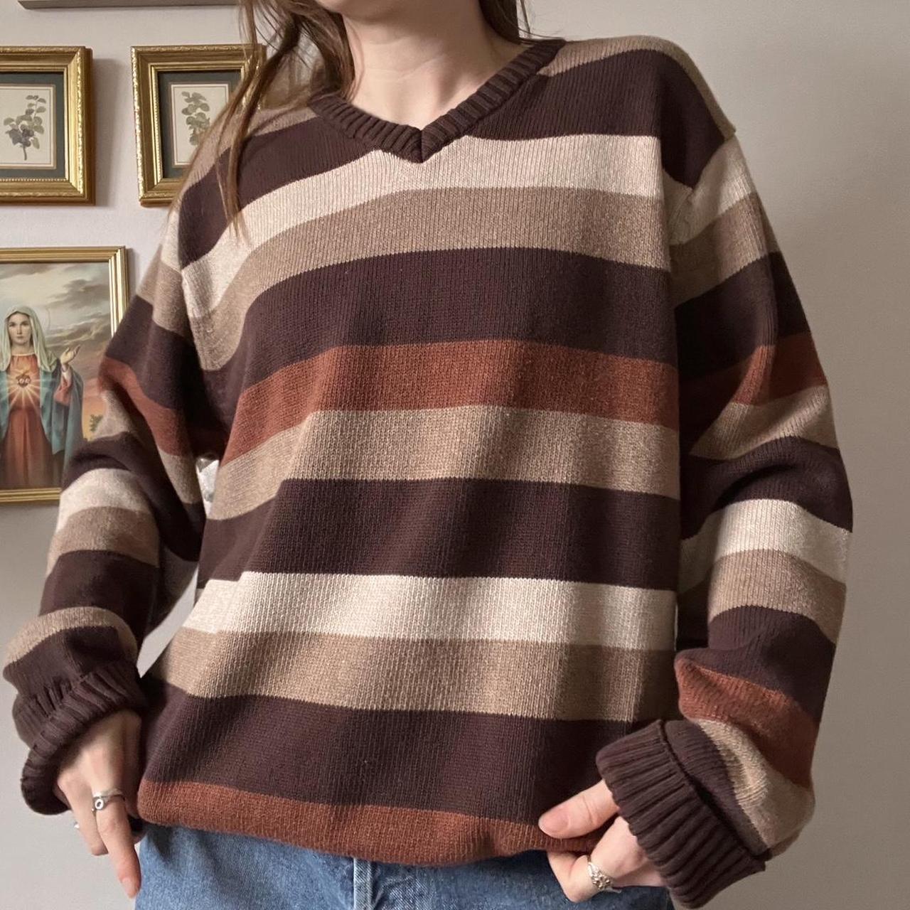 Earthy brown striped sweater (XL)