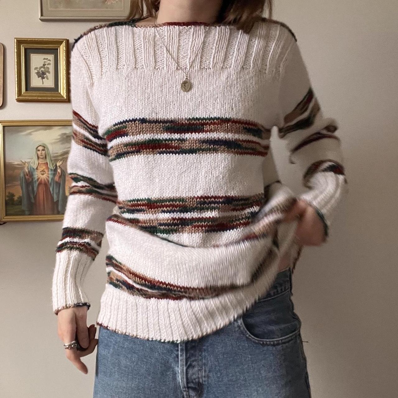 Cozy stripe knit sweater (M)