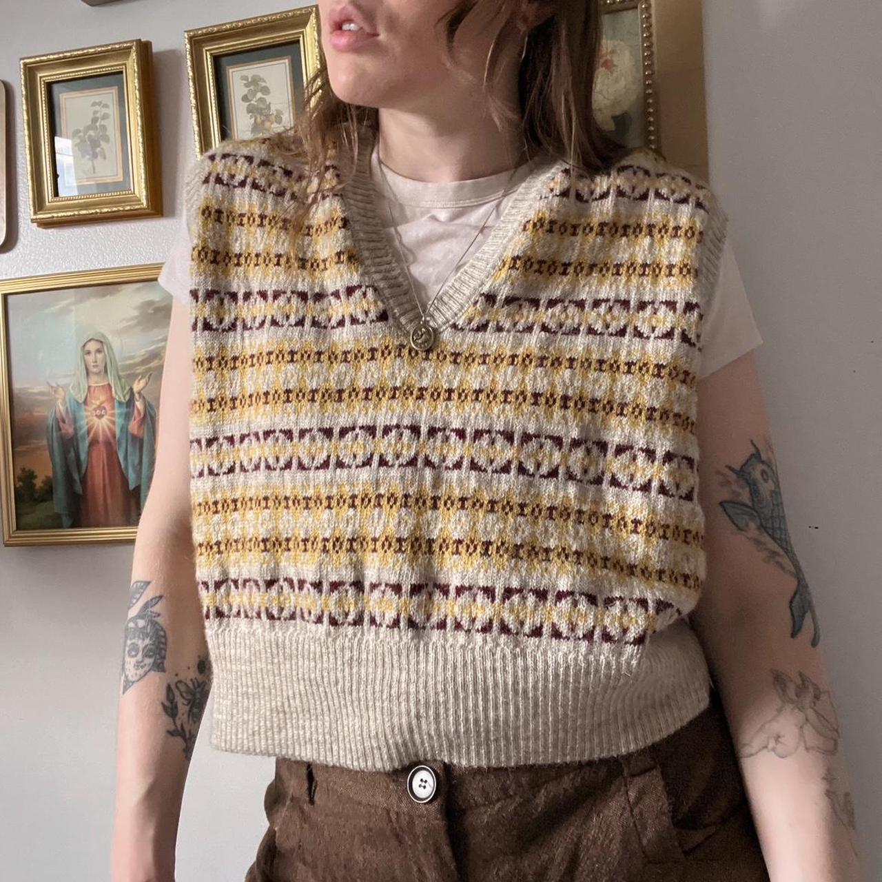 Grandpacore wool sweater vest (M)