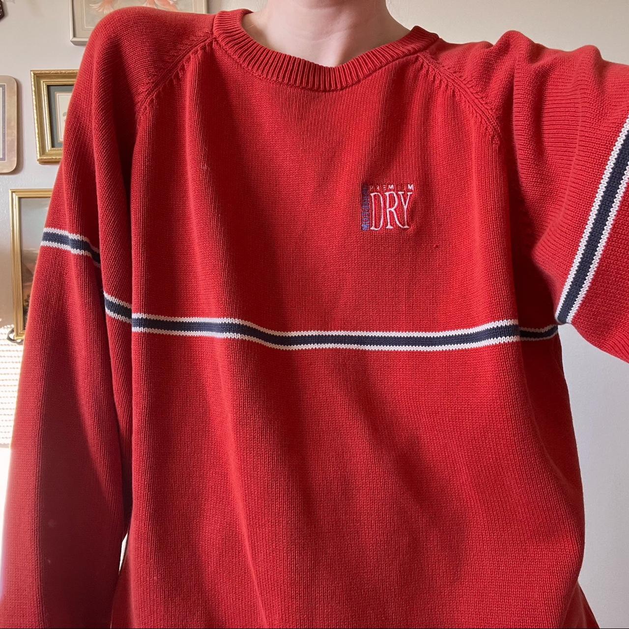 Red stripe knit sweater (XL)