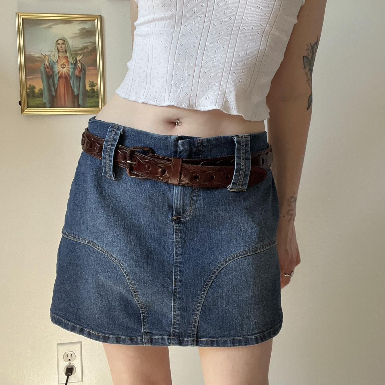 Y2K denim mini skirt (M)