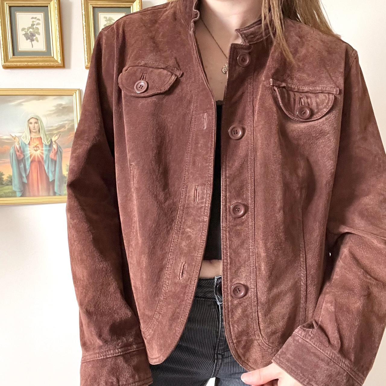 Brown leather jacket (XL)