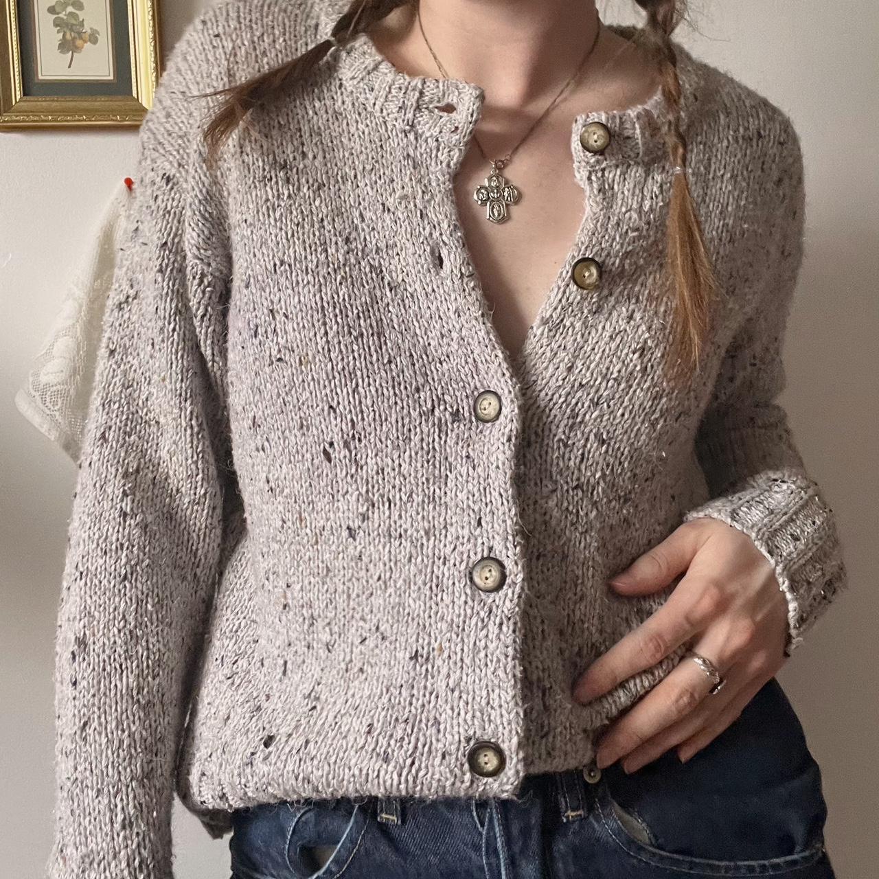 Speckled knit cardigan (S)