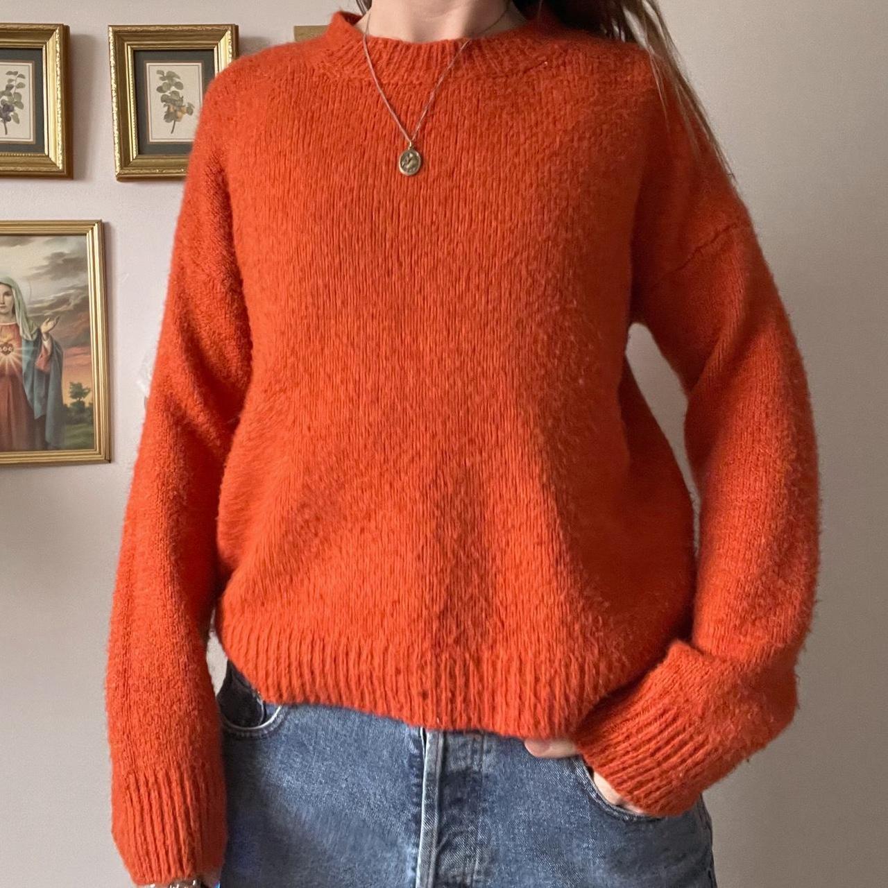 Orange italian knit sweater (M)