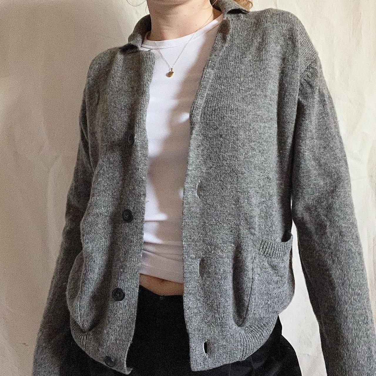 Grey wool cardigan (S)