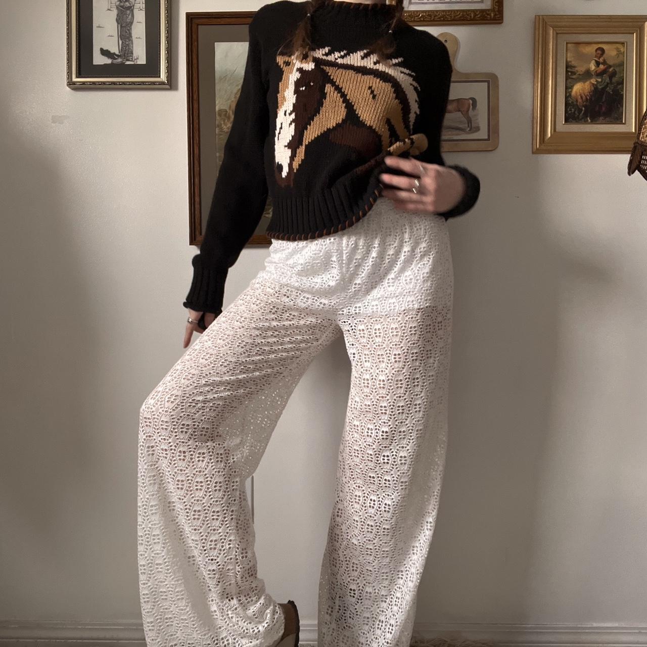 Wide leg lace pants (S)