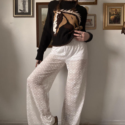 Wide leg lace pants (S)