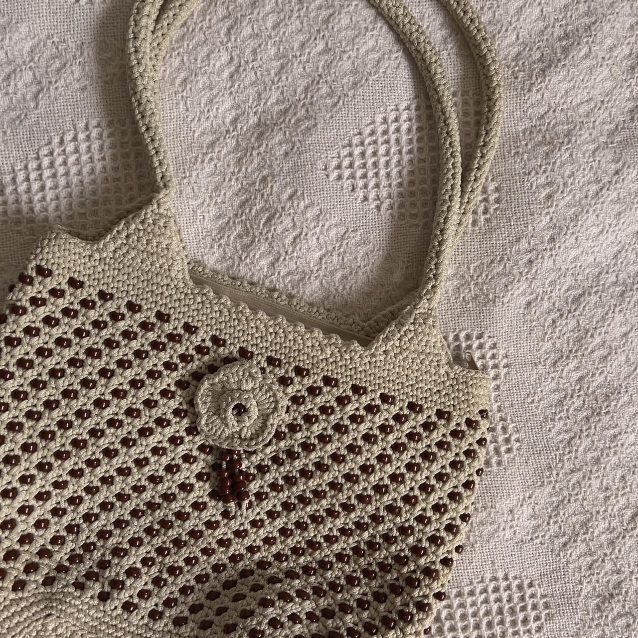 Cream woven tote bag