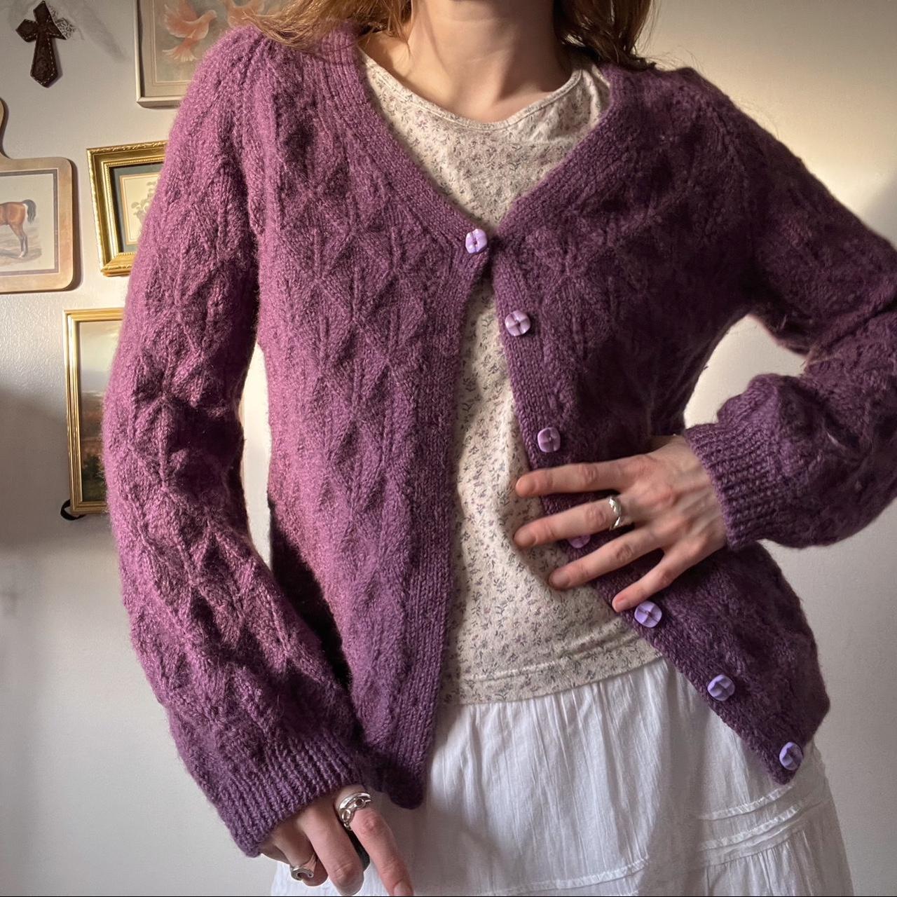 Lavender knit cardigan (M)