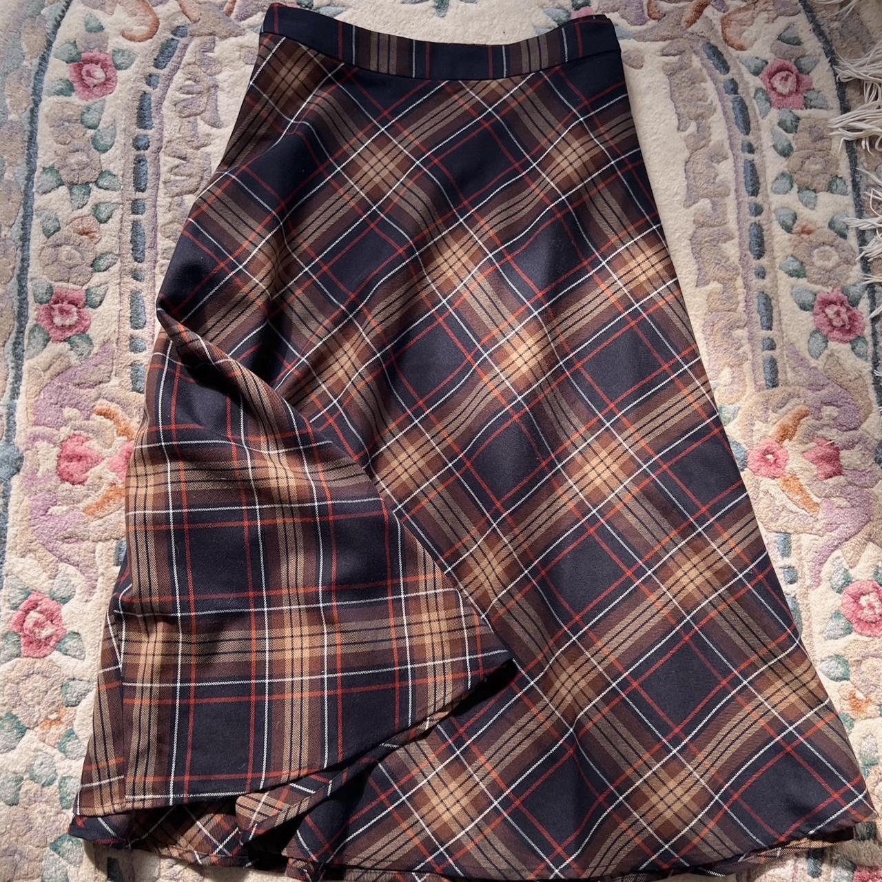 Plaid maxi skirt (L)