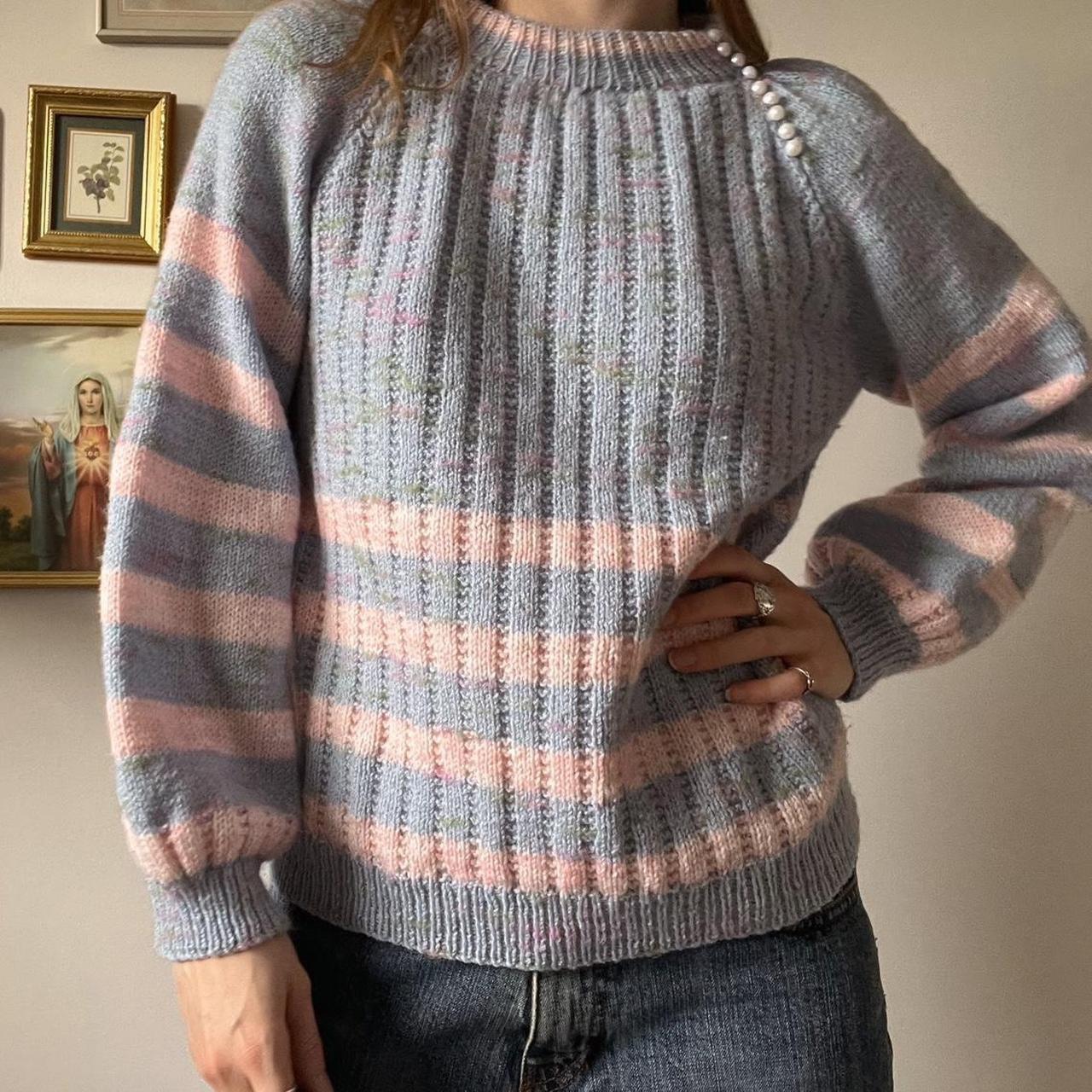 Cotton candy striped knit sweater (S)