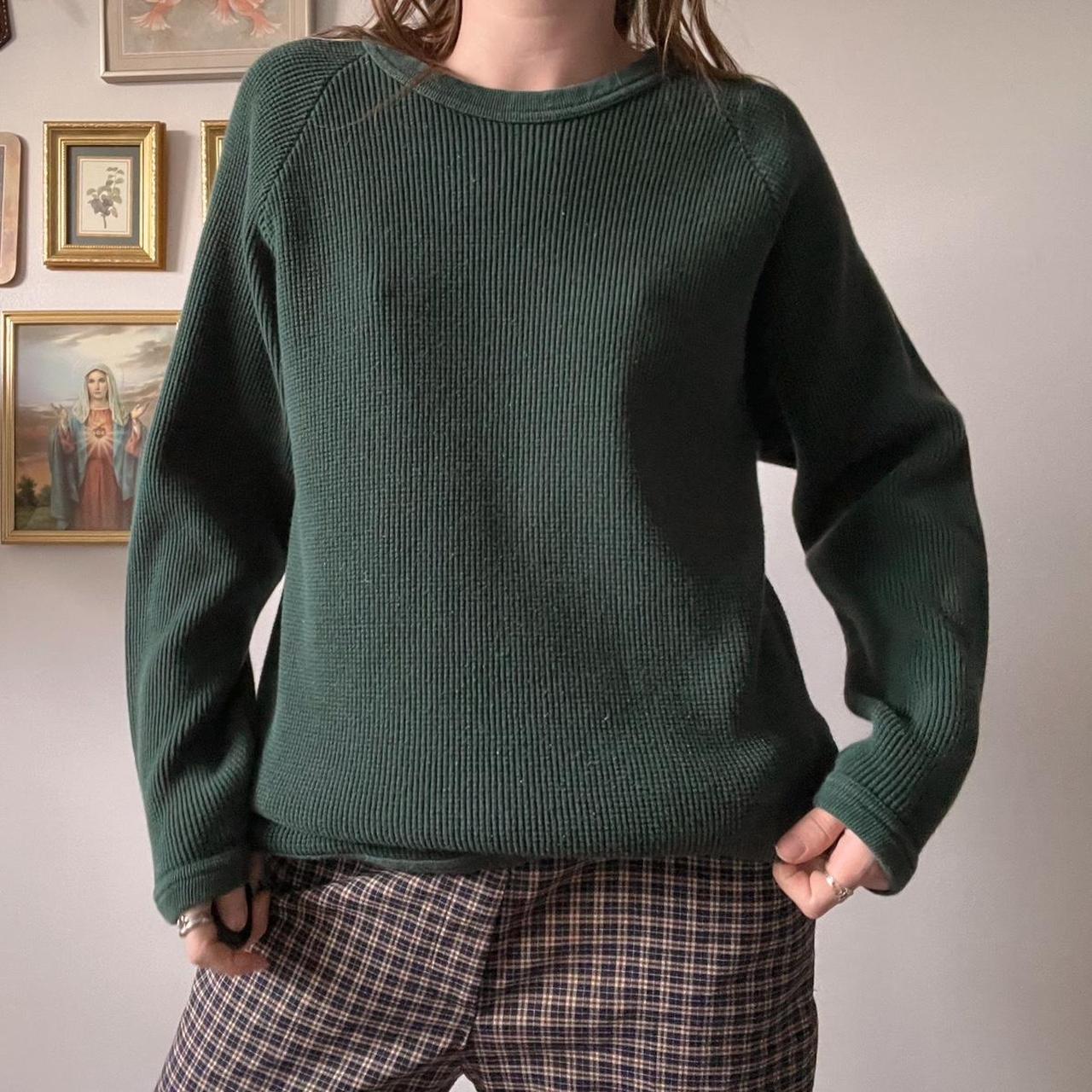 Spruce green waffle knit top (M)