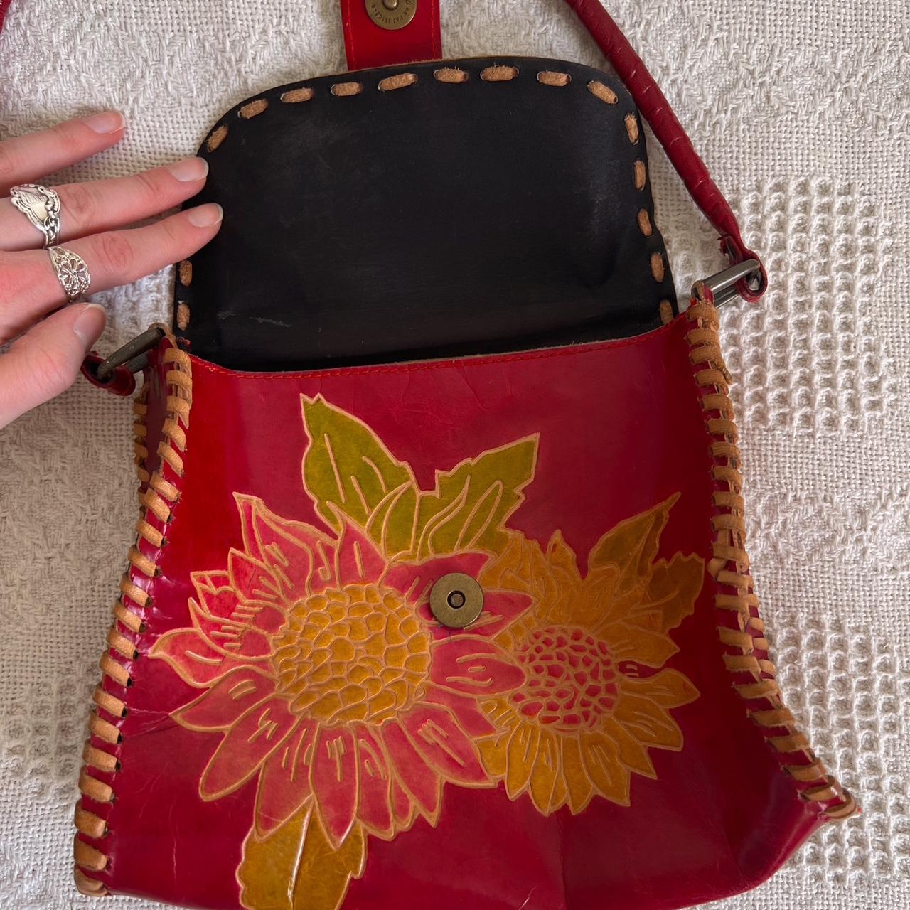 Red sunflower mini bag