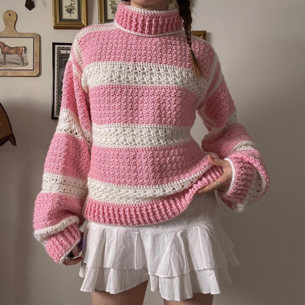 Chunky striped knit sweater (M)