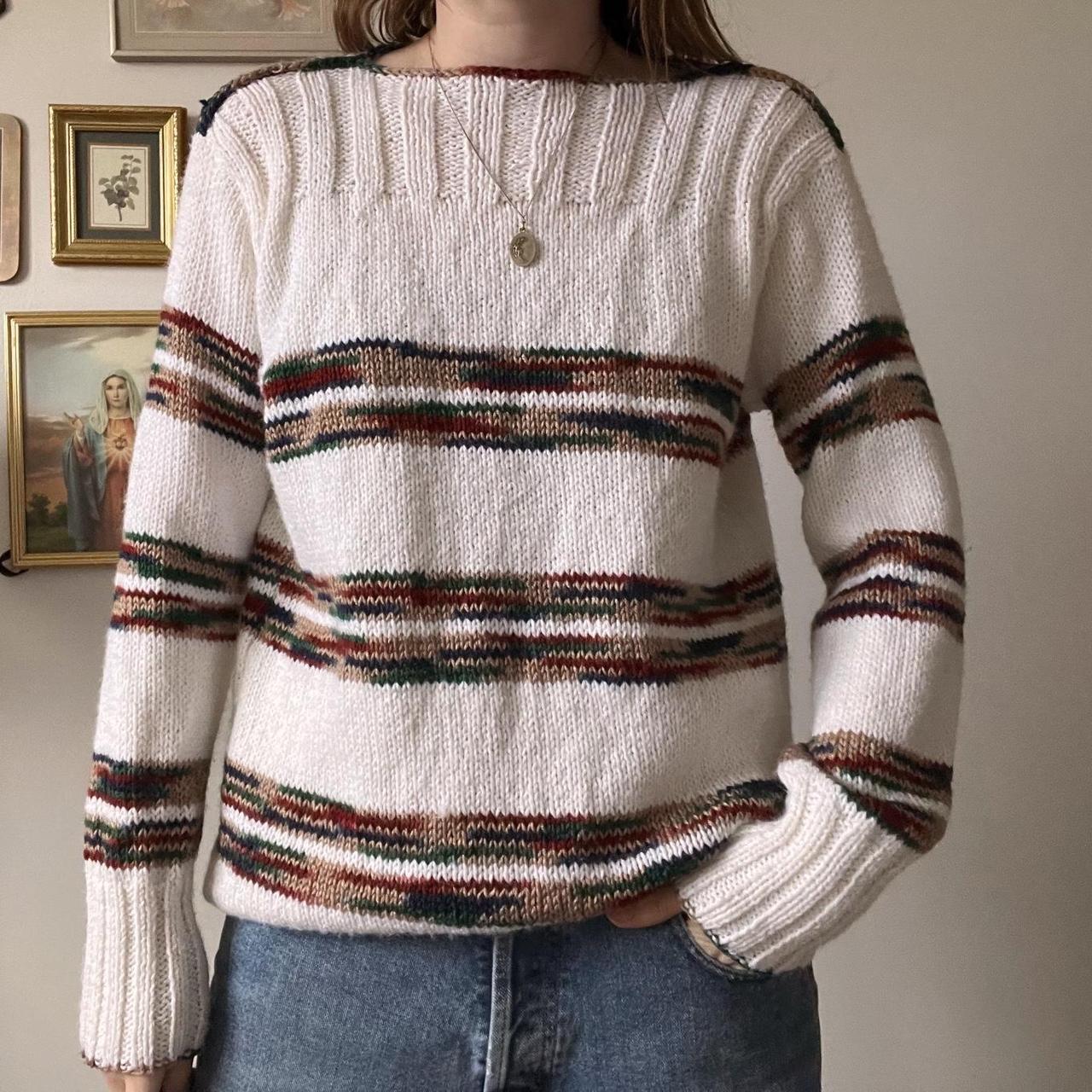 Cozy stripe knit sweater (M)