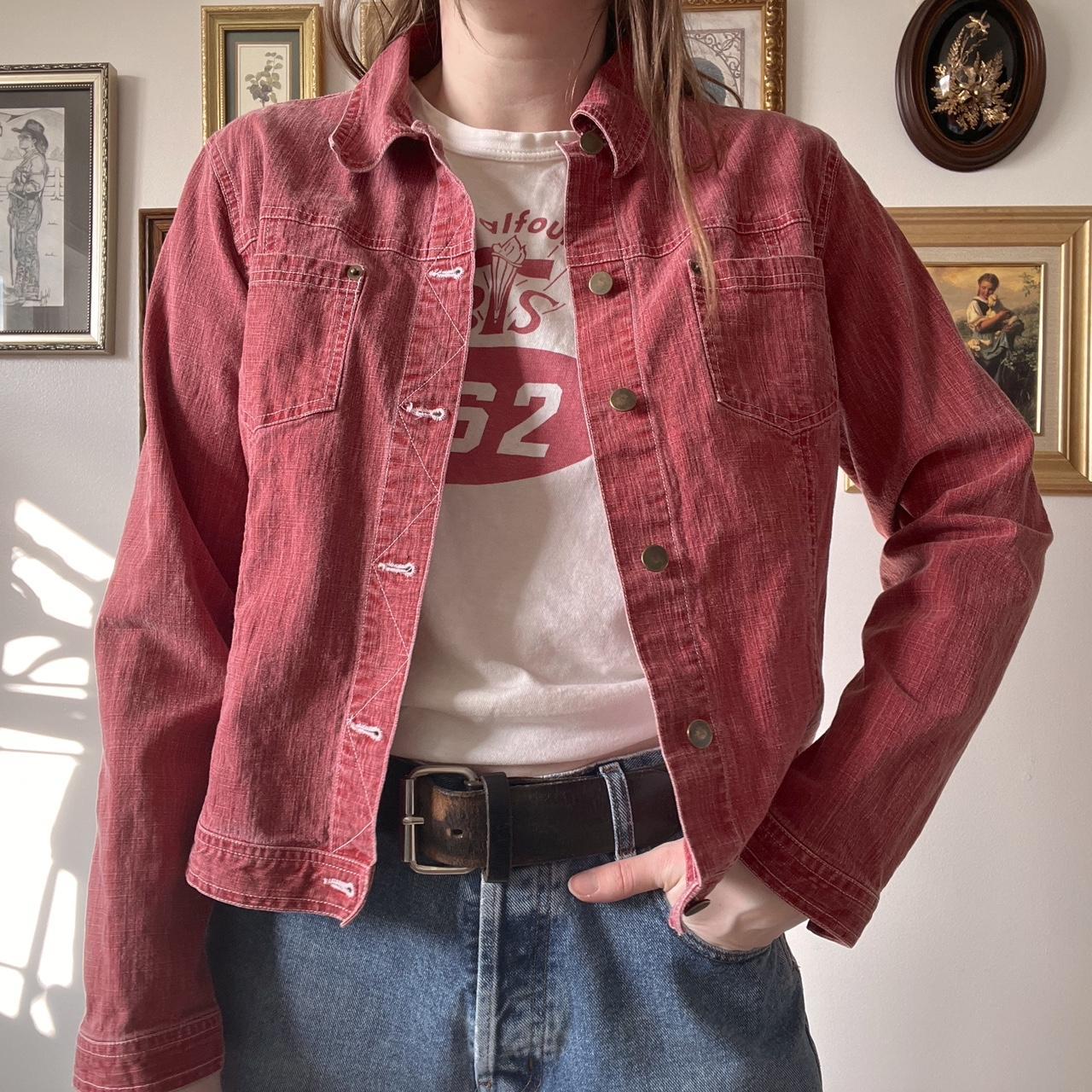 Red denim boxy jacket (S)