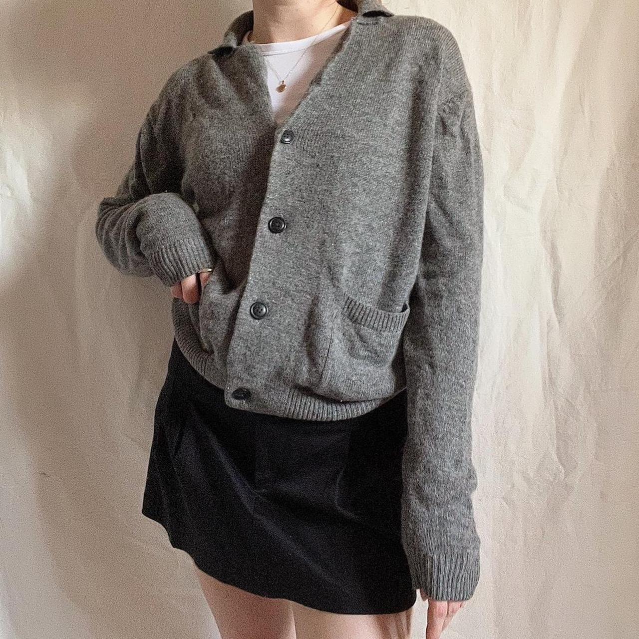 Grey wool cardigan (S)