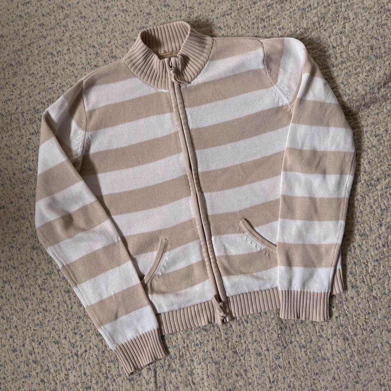 Striped knit mini cardigan (S)