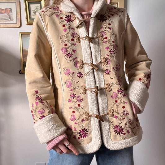 Leather cottage floral jacket (S/M)