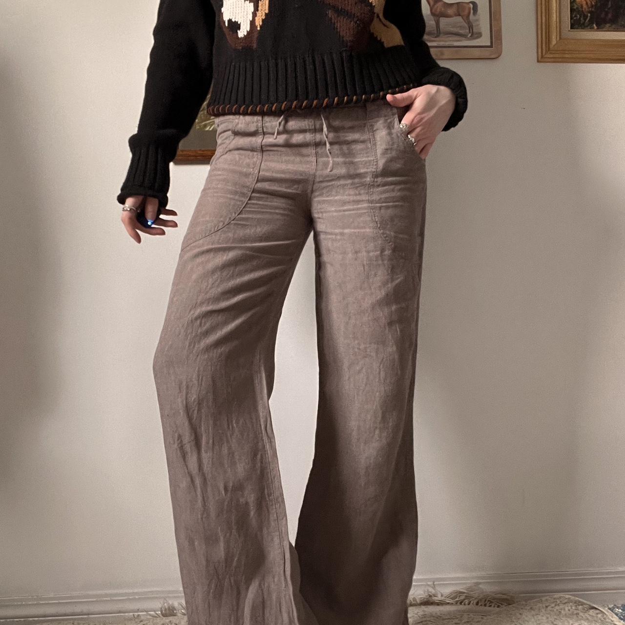 Wide leg linen pants (S)