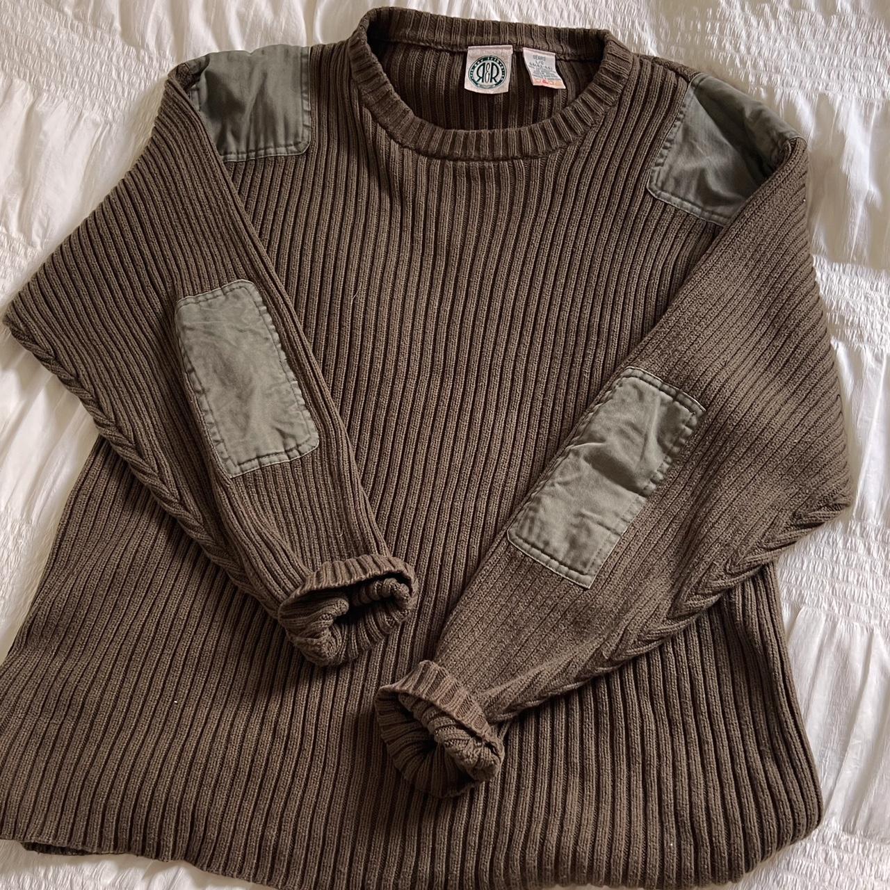 Vintage khaki knit sweater (L)