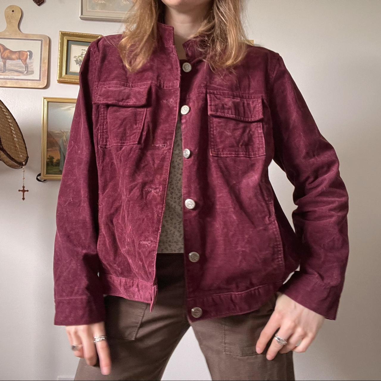 Burgundy corduroy jacket (M)