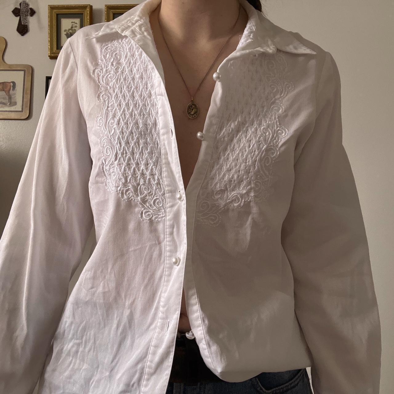 Vintage cowgirl textured blouse (M)