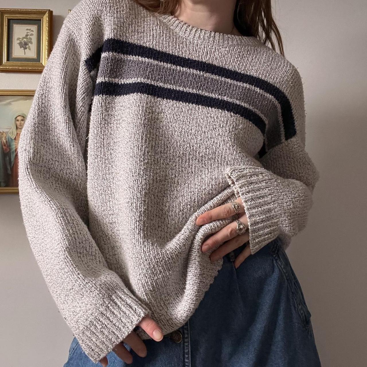 Oversized stripe knit sweater (L)