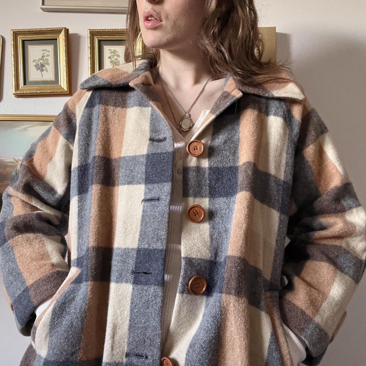 Vintage wool plaid jacket (M)