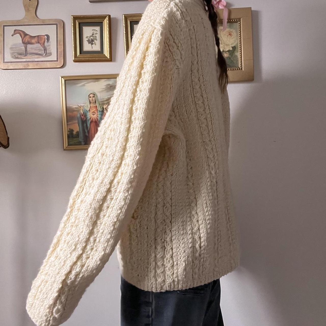 Cream chunky knit cardigan (XL)