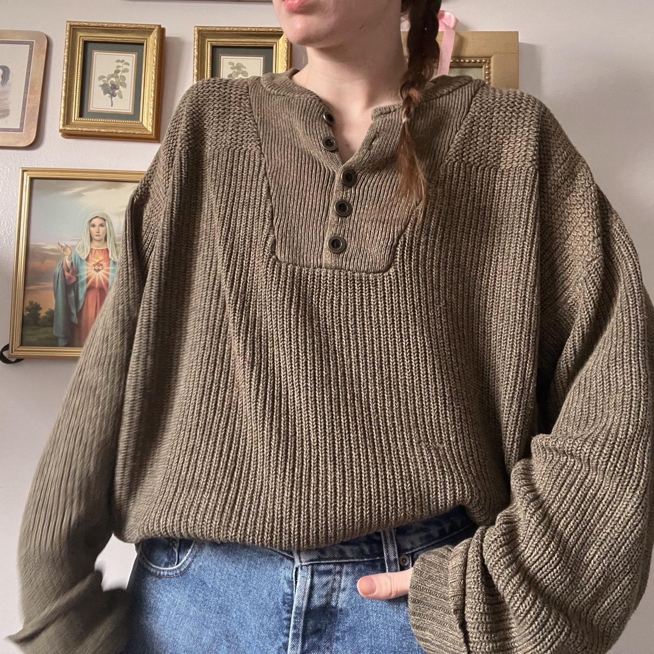 Oversized dark green knit (XXL)