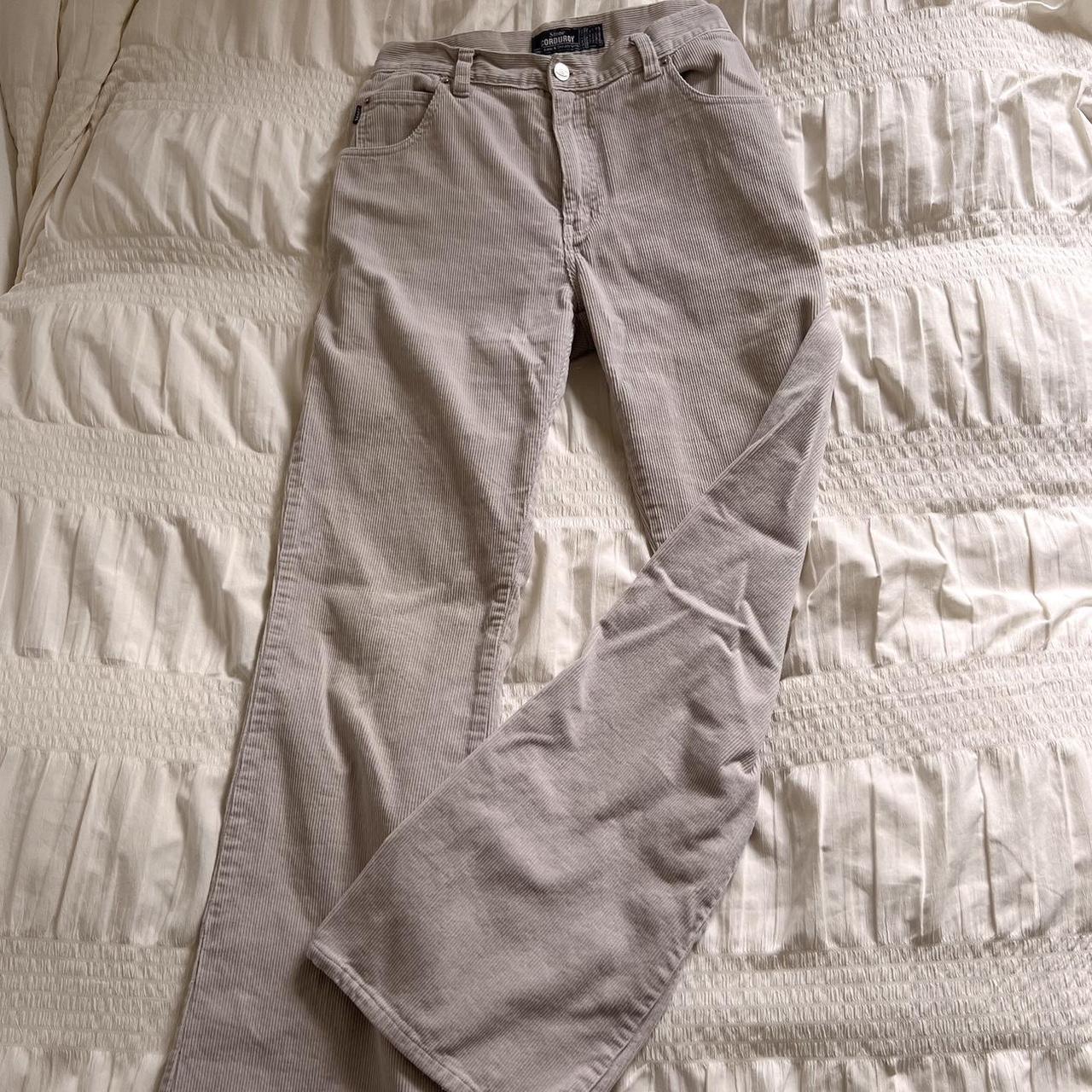 Cream corduroy flare pants (M)