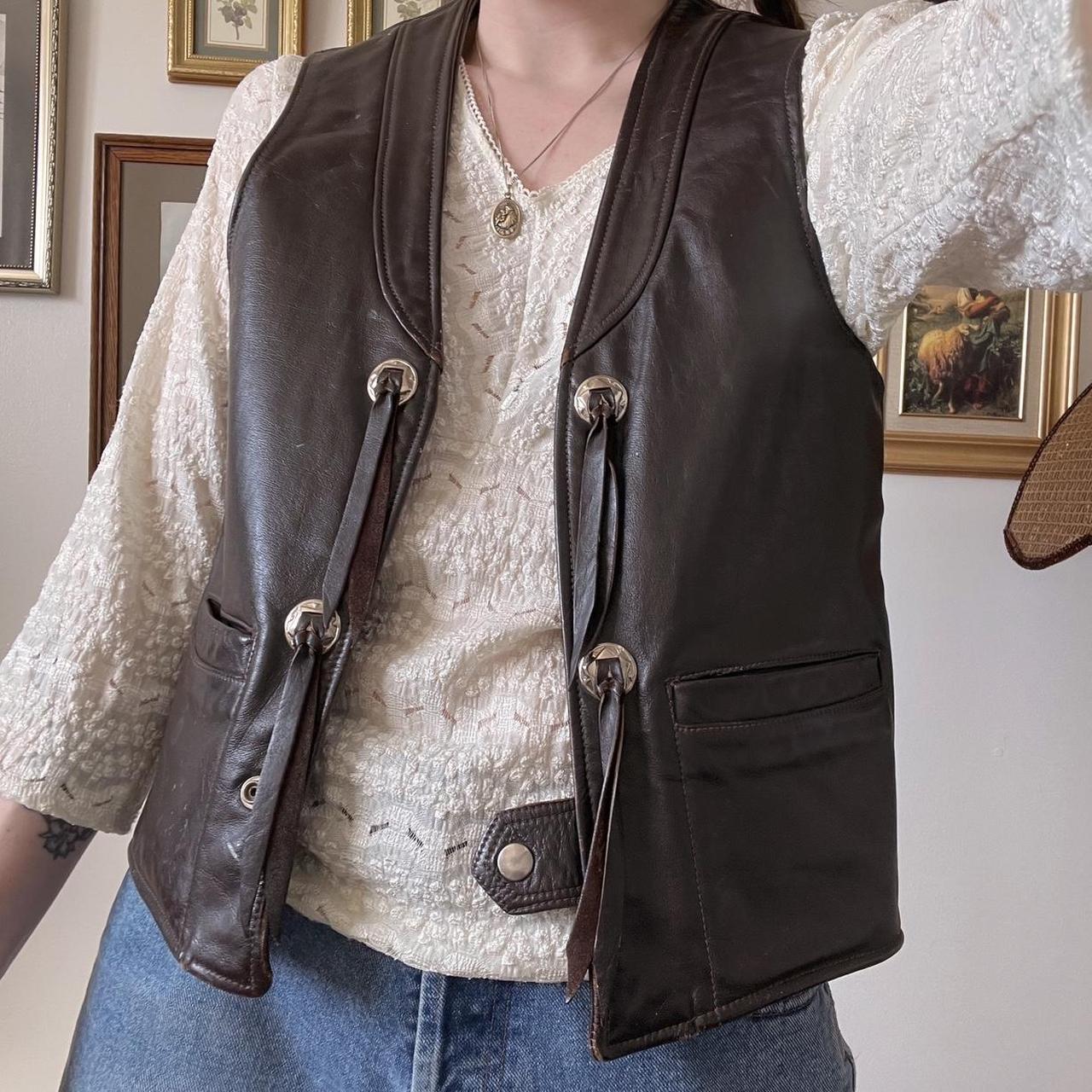 Vintage western leather vest (M)