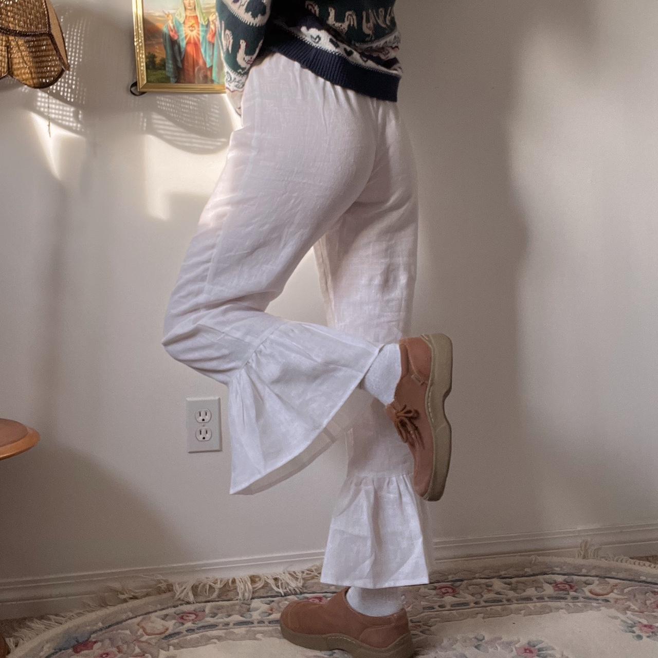 White linen bloomer pants (S)