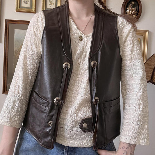 Vintage western leather vest (M)