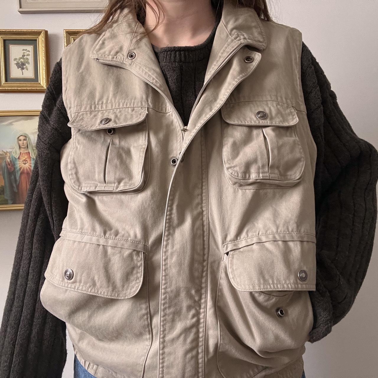 Vintage grandpacore utility vest (L)