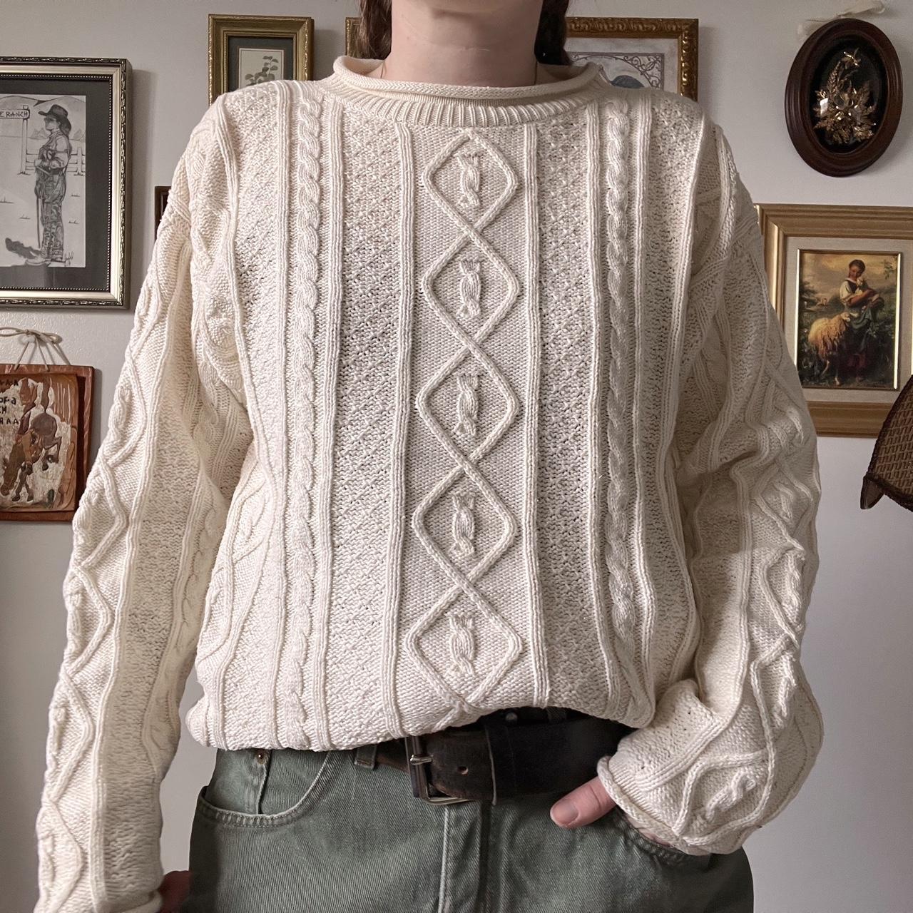 Cream cable knit sweater (S)