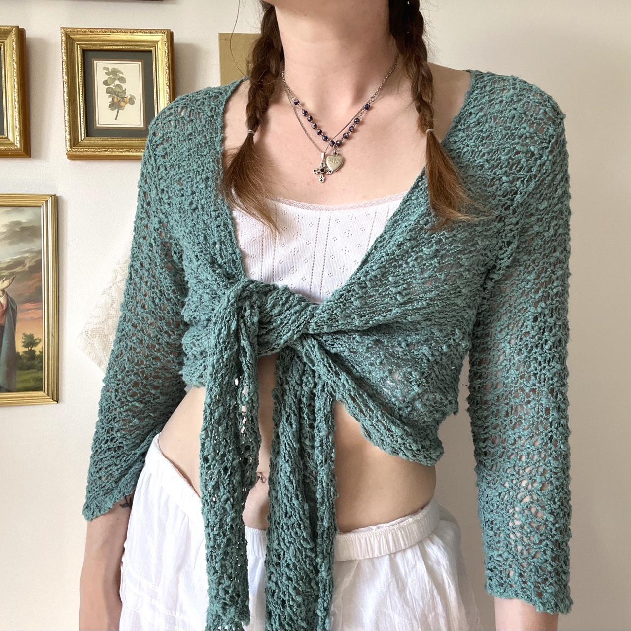 Tie front knit cardigan (S)