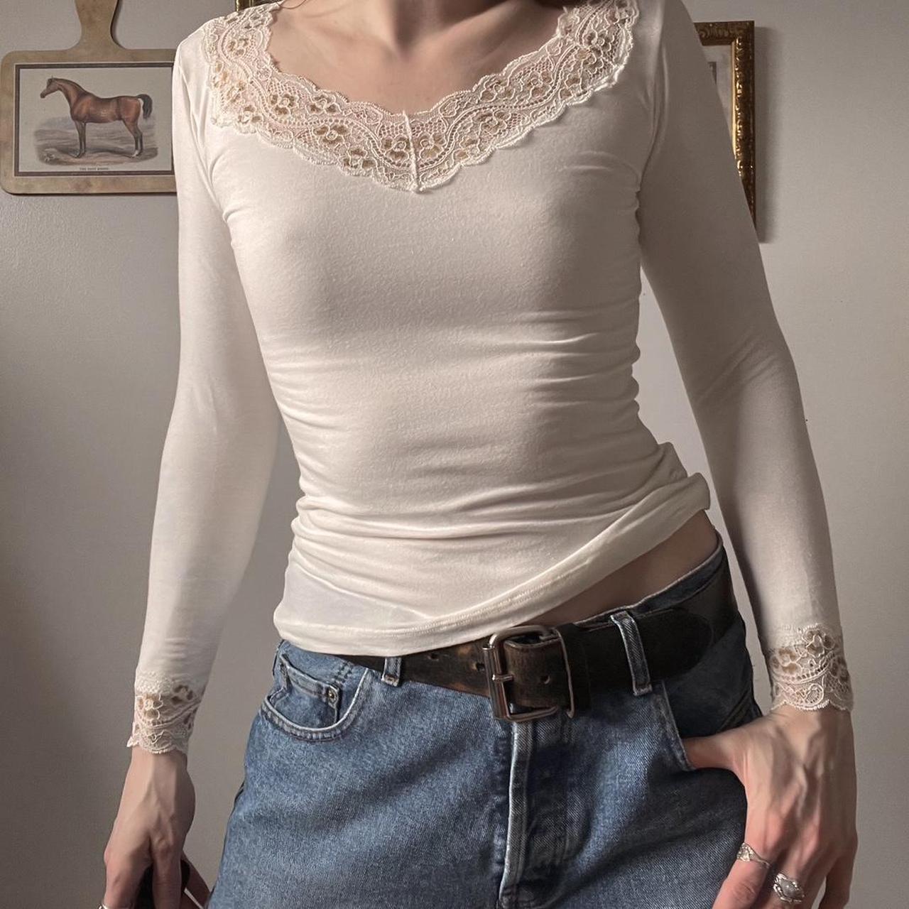 Elegant vintage lace top (S)