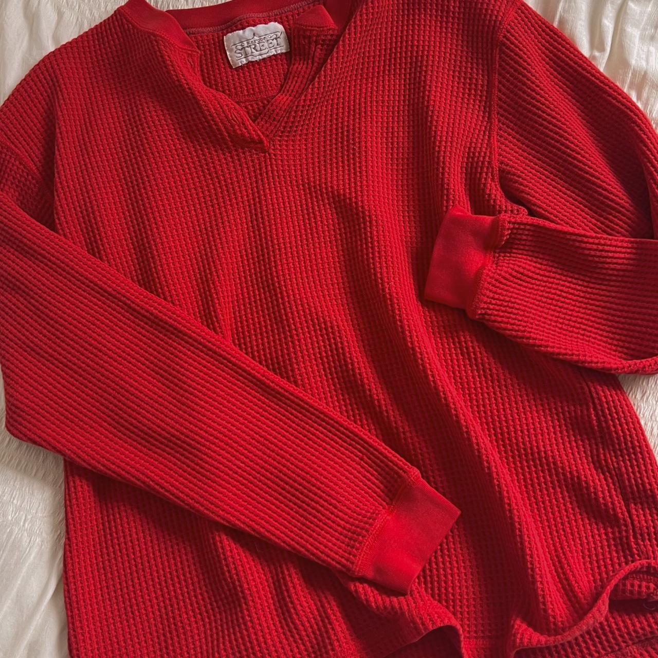 Vintage red waffle knit top (M)