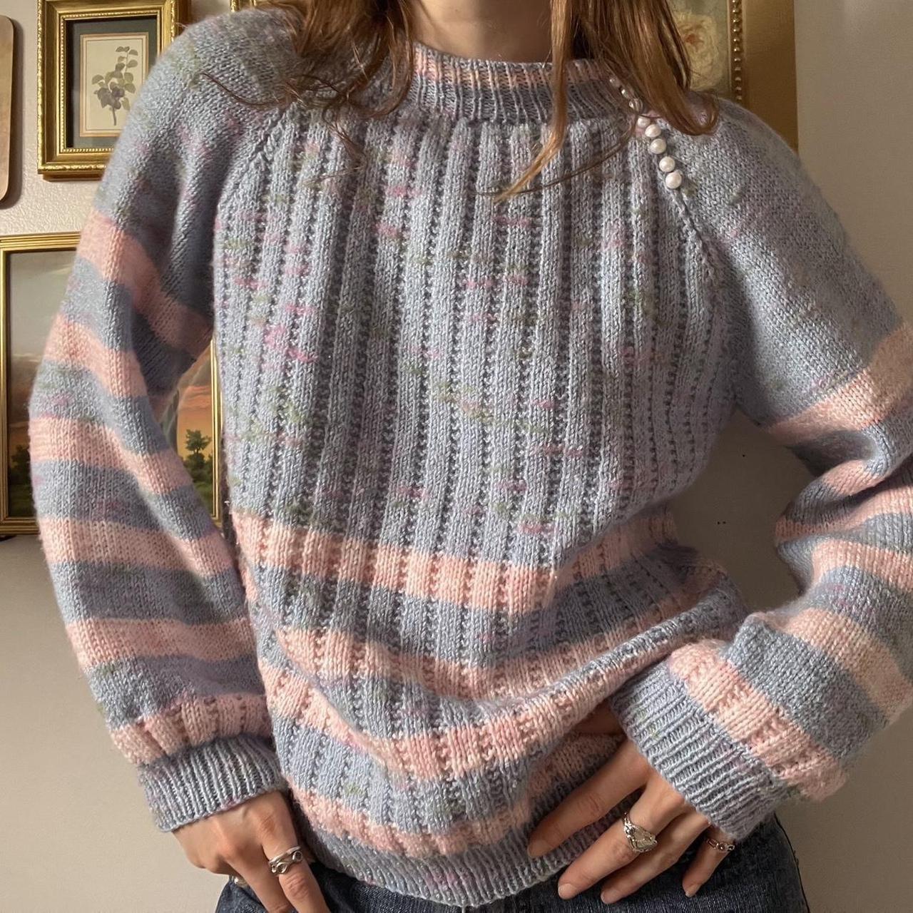 Cotton candy striped knit sweater (S)