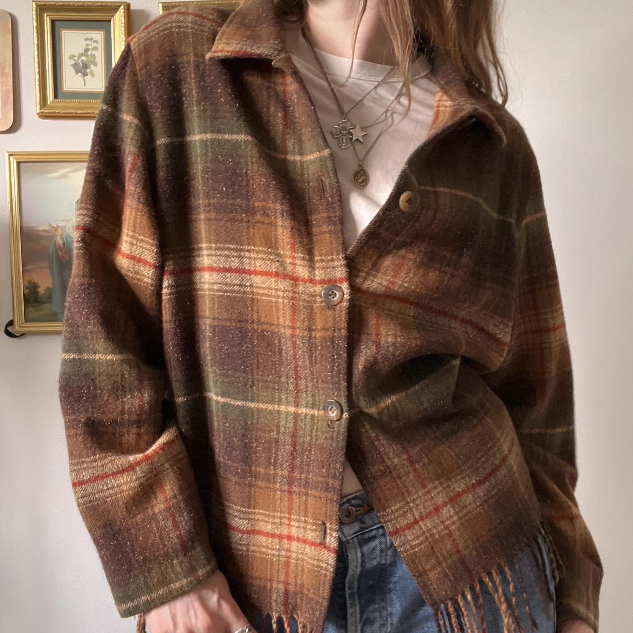 Cabincore flannel fall jacket (L)